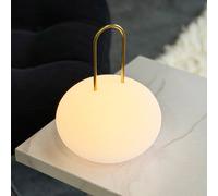 Lanterna a LED ricaricabile Dyberg Larsen Ellipse, bianco/ottone, IP44 Dyberg Larsen