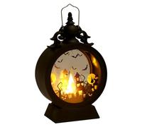 Lanterna a lume di candela, Lanterna di candela di Halloween 3.74x6, 69 pollici LED Vintage Round sospeso per il Natale, batteria da centro da tavolo comprendeva