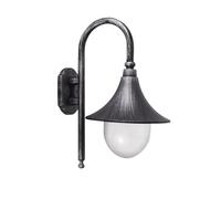 Lanterna a muro Galatea per esterno in alluminio nero con braccio