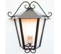 LANTERNA A MURO MEZZA LANTERNA HEIDI IN FERRO BATTUTO LAMPADE APPLIQUE CM. 44X51