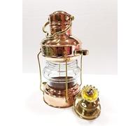 Lanterna a olio vintage in ottone e rame, 35,6 cm, stile marittimo, da collezione, classica lampada a petrolio per la casa, regalo decorativo per il padre