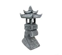 Lanterna a pagoda a LED ricaricabile a energia solare, per illuminazione sentiero del giardino, con finitura in resina e attivazione notturna automatica, per uso esterno (A)