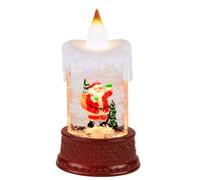 Lanterna a sfera di neve, lanterna con glitter di Babbo Natale, luci a globo di neve, scena di Babbo Natale, candela senza fiamma, lanterna natalizia per la decorazione della tavola del centro di