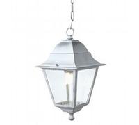 Sospensione Da Esterno Contemporanea Old Alluminio E Vetro Bianco 1 Luce E27