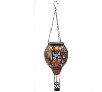 Lanterna a sospensione solare in ferro da esterno a LED 51 cm | Struttura in ferro, finitura antiruggine, elegante look vintage, altezza 51 cm, cassaforte esterna