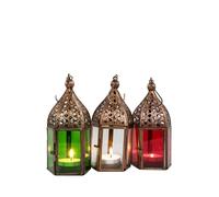 Lanterna a Vento Porta Tealight Kerzendeko 3er Set Metallo Color Ramecolor Rame