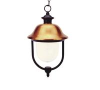 Lanterna Apollo a soffitto con catena per esterno in alluminio nero ramato attacco E27