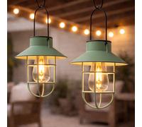 Lanterna Appesa Solare 21cm Verde Vintage LED Filament Outdoor Giardino