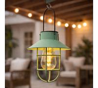 Lanterna Appesa Solare 21cm Verde Vintage LED Filament Outdoor Giardino
