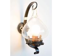 LANTERNA APPLIQUE A MURO GANCIO IN FERRO BATTUTO LAMPADE LAMPIONE APPLIQUE