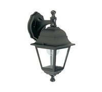 LANTERNA APPLIQUE A PARETE DISCENDENTE cm 14,5x19xh34 IN ALLUMINIO NERA