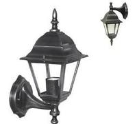 LANTERNA LAMPADA APPLIQUE CON BRACCIO SERIE ARKADIA ALLUMINIO NERO 4 FACCE