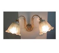 LANTERNA APPLIQUE GHIAIA A 2 LUCI IN FERRO BATTUTO LAMPADE LAMPIONE APPLIQUE