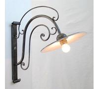 LANTERNA APPLIQUE IN FERRO BATTUTO ELEFANTINO PIATTO CRUCCOLINI LAMPADA