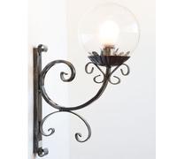 LANTERNA APPLIQUE LAMPADA SFERA D.20 FERRO BATTUTO CRUCCOLINI ASCENDENTE