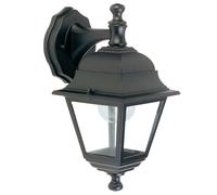 Lanterna Applique Retrò in Basso Lampada da Parete Vintage Grande 60W Nero E27