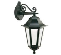 Lanterna Applique Retrò verso il Basso Lampada Vintage da Parete 60W Nero E27