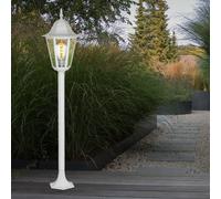 Lanterna Außenstehlampe Giardino LED Lampione Bianco Alluminio Piantana H 120cm [EEK: F]