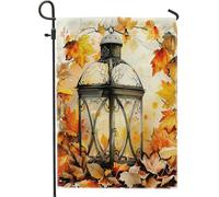 Lanterna autunnale da giardino, foglie autunnali decorative per la casa e il giardino, decorazione per prato esterno su entrambi i lati, per il Ringraziamento, 30,5 x 45,7 cm