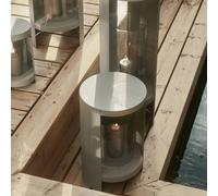 Lanterna AYTM Ora, grigio-marrone, altezza 28,2 cm, vetro, alluminio AYTM