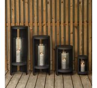 Lanterna AYTM Ora, nera, altezza 28,2 cm, vetro, alluminio AYTM