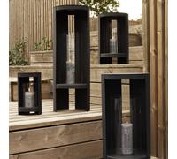 Lanterna AYTM Ora, nera, altezza 58,4 cm, vetro, alluminio AYTM