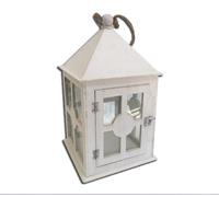 LANTERNA BIANCA in LEGNO con APERTURA mis.21 x 21 x 38 cm. COD. 078075