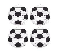 Lanterna Calcio,4 Pezzi Lanterne Decorative da Calcio - Ø 22 cm,Decorazione da Calcio per Compleanno Bambini,Lanterna Carta Rotonda,Decorazioni a Tema Coppa del Mondo