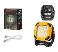 Lanterna da campeggio a LED con gancio portachiavi portatile, modalità multi luce in LED caldi bianchi gialli, ricarica rapida USB-C, testa girevole e base magnetica per attacco zaino da trekking