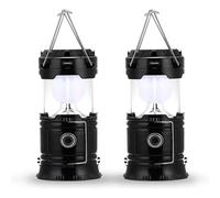 Lanterna da campeggio a LED pieghevole e portatile, con due metodi di ricarica: solare e USB, luce di emergenza per uragani e tempeste.