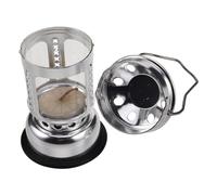 Lanterna da Campeggio in Lega di Alluminio Argento con Base | Design Sospeso, per Rami o Tavoli, Stile Rustico Moderno, Adatta a Serate Patio e Pesca Notturna