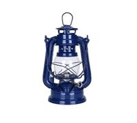 Lanterna da campeggio retrò, lampada a cherosene, lampada a olio portatile, stile vintage, illuminazione per esterni, lanterna in bronzo per campeggio e decorazione (blu scuro, 19 cm)