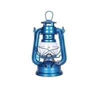 Lanterna da campeggio retrò, lampada a cherosene, lampada a olio portatile, stile vintage, illuminazione per esterni, lanterna in bronzo per campeggio e decorazione (azzurro, 19 cm)