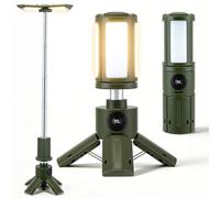 Lanterna da Campeggio Ricaricabile 8000mAh, Lampada LED da Campeggio Telescopica con Treppiede, Luce da Tenda Pieghevole IPX5, 4 Modalità Luce 11 Livelli Dimmer SOS Power Bank