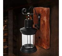 Lanterna da esterni E27 YUNRUX Retro Vintage Industriale in legno anticato lampada da parete lampada da parete Vintage lampada da parete esterno patio illuminazione interno curvo lampada da parete
