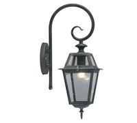 Lanterna da esterno in alluminio con braccio cm 20x20x50h Serie Milano colore grigio ghisa