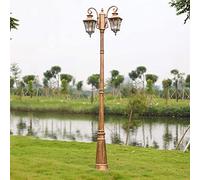 Lanterna da Esterno in Vetro Antico Victoria, E27, a 2 Luci,Da da Terra Europea in Alluminio Impermeabile, Decoraziper Giardino, Prato, Strada, Luci a Palo,De a Paletto/295 Centimetri