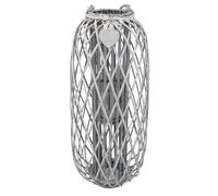 Lanterna da esterno in vimini grigio con portacandela in vetro Vimini Selection