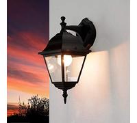 Lanterna da esterno Tirol antica stile rustico nera impermeabile IP44 E27 Lampada da parete per cortile luce illuminazione ingresso giardino