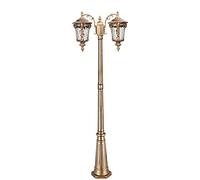 Lanterna da Giardino Antica E27 a 2 Luci,Da da Terra per Esterni,Da da Terra Traditional Victoria,Da da Terra in Vetro Impermeabile, Decoraziper Prato da Giardino, Lampistradale/260 Centimetri