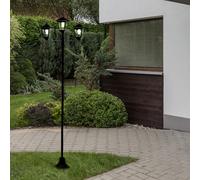 Lanterna da Giardino Candelabri Lampada Solare LED per Esterni 3flg Nero 194cm