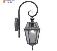 Lanterna da Giardino MILANO Applique Lampada da Parete Esterno a Muro Grigio 60W [EEK: A+++]