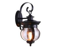 Lanterna da parete for esterno in ferro di zucca piccola Lampada da giardino for corridoio esterno in vetro rustico con applique da parete nera rustica for portico