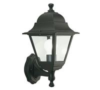 Applique Piccola In Alto Contemp. Esterno Old Alluminio E Vetro Nero 1 Luce E27