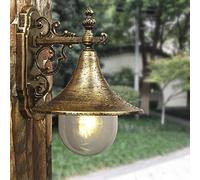 Lanterna da parete per esterno americana retrò Lampada da parete in vetro trasparente antiruggine impermeabile Lampada da parete per esterno decorata da giardino per villa europea Cortile in alluminio