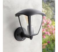 Lanterna da parete Ronse Nera IP44 1 x E27 con sensore di movimento M LEDME