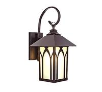 Lanterna da Parete Semplice e Creativa IP43 Applique da Parete Impermeabile Quadrata E27 1 Luce in Alluminio Marrone Lampada da Parete per Esterni per Patio Ingresso Porta Luci da