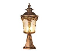 Lanterna da Terra in Vetro a Testa Singola, Antica e Tradizionale, Stile Vittoriano, Impermeabile, per Esterni, con Attacco E27, in Alluminio, per Decorazioni da Giardino Di Ville Idilliache./Metallic