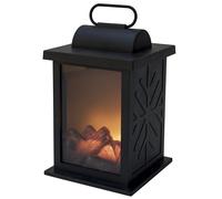 Lanterna Decorativa 12x12x16,5 cm Effetto Fiamma Nera
