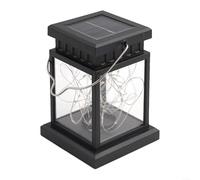 Lanterna decorativa a energia solare per giardino, soluzione elegante per illuminazione esterna con bagliore ambrato tremolante (001)